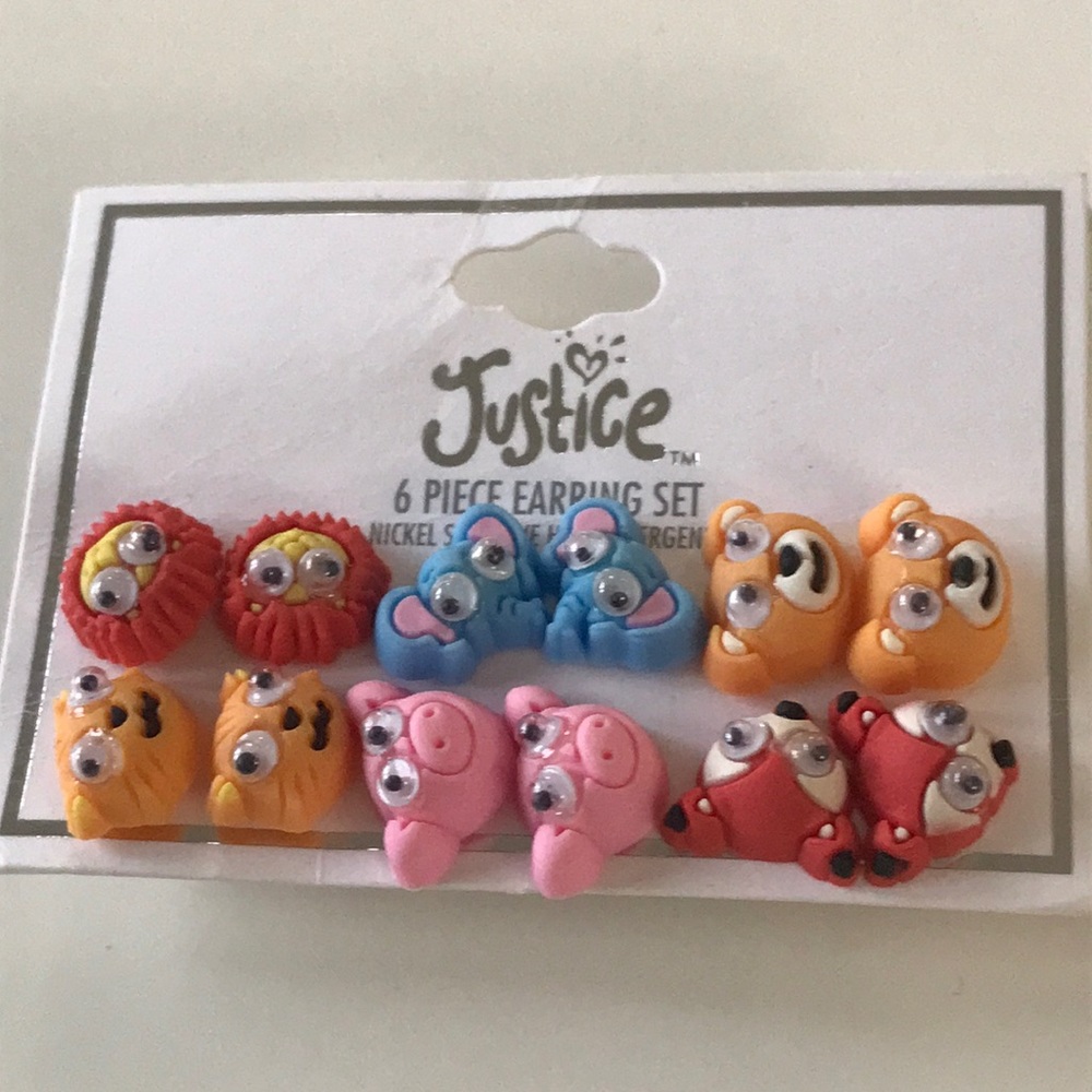 6 Pairs Justice Animal Earrings Set NWT